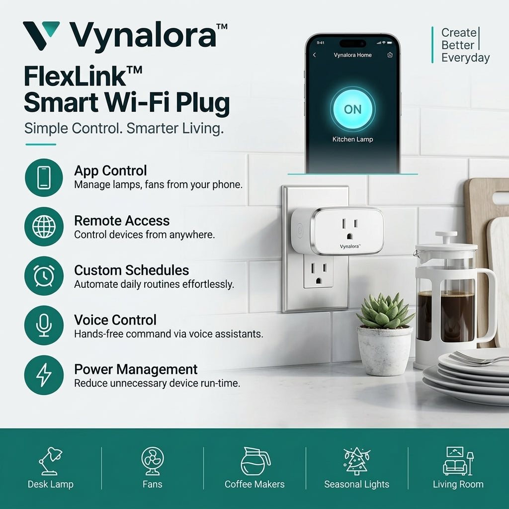 Vynalora™ FlexLink Smart Wi-Fi Plug