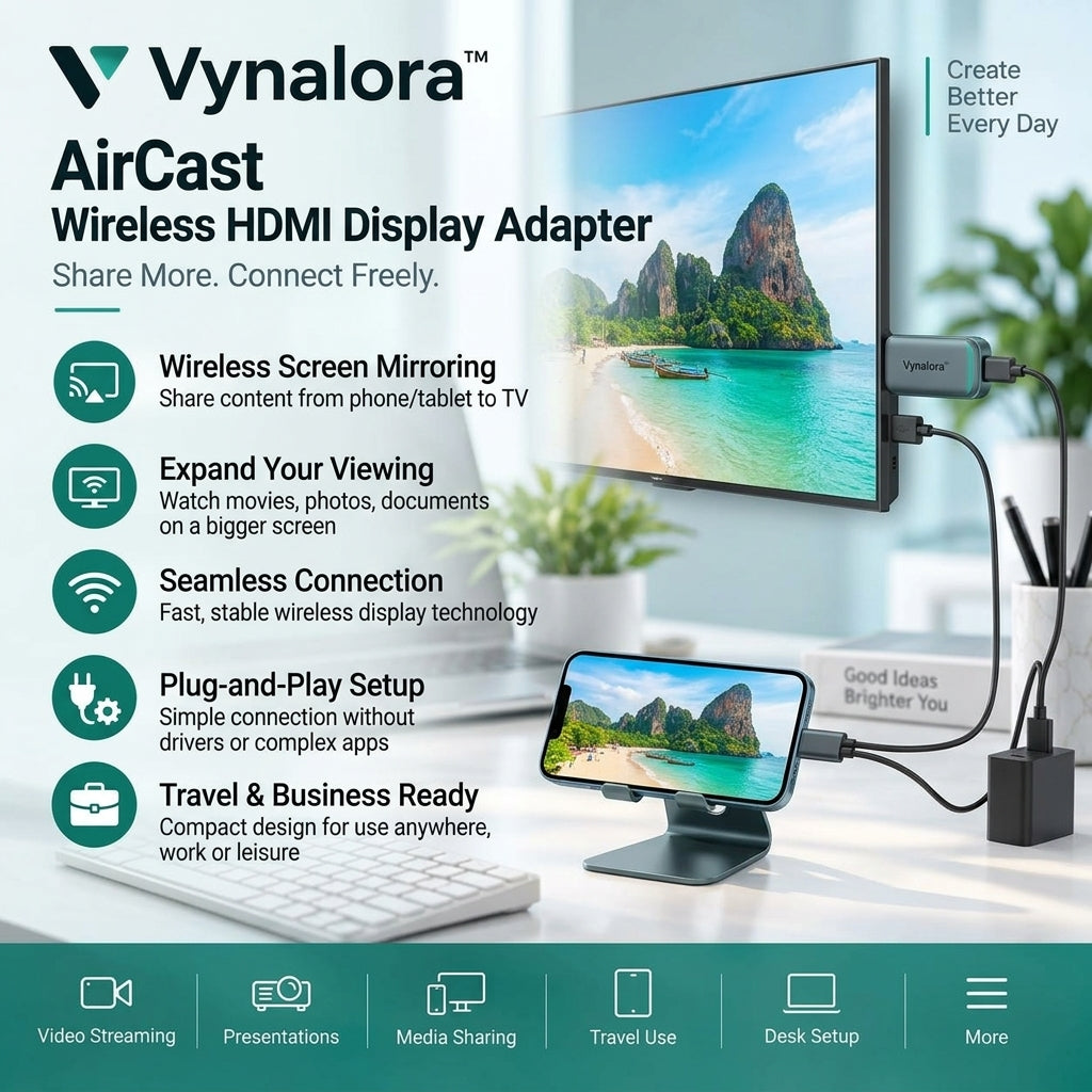 Vynalora™ AirCast Wireless HDMI Display Adapter