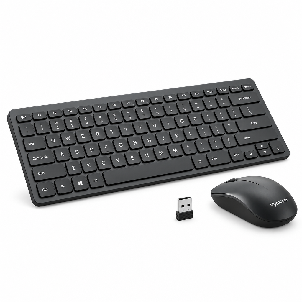 Vynalora™ KeyFlow Wireless Keyboard & Mouse Combo