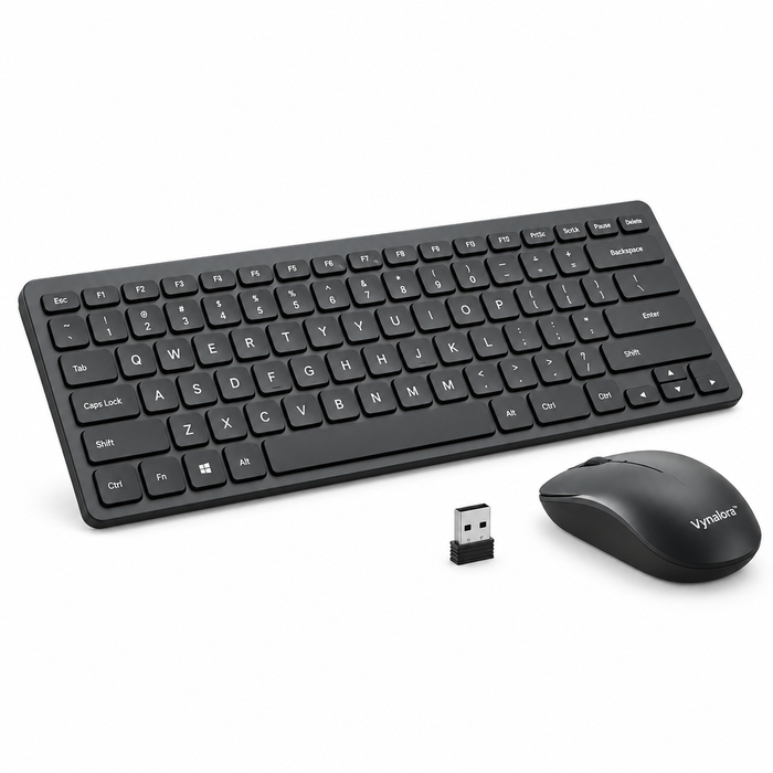Vynalora™ KeyFlow Wireless Keyboard & Mouse Combo