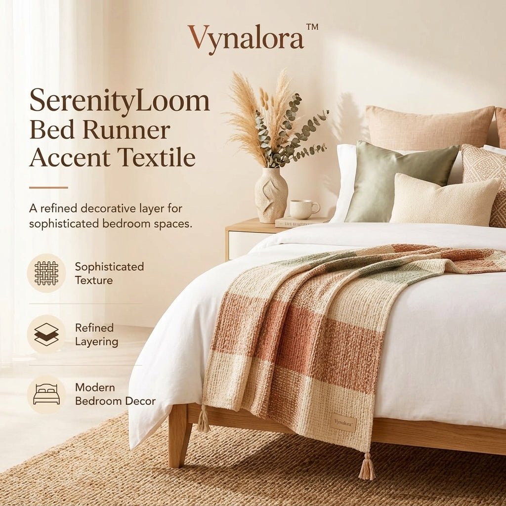 Vynalora™ SerenityLoom Bed Runner Accent Textile