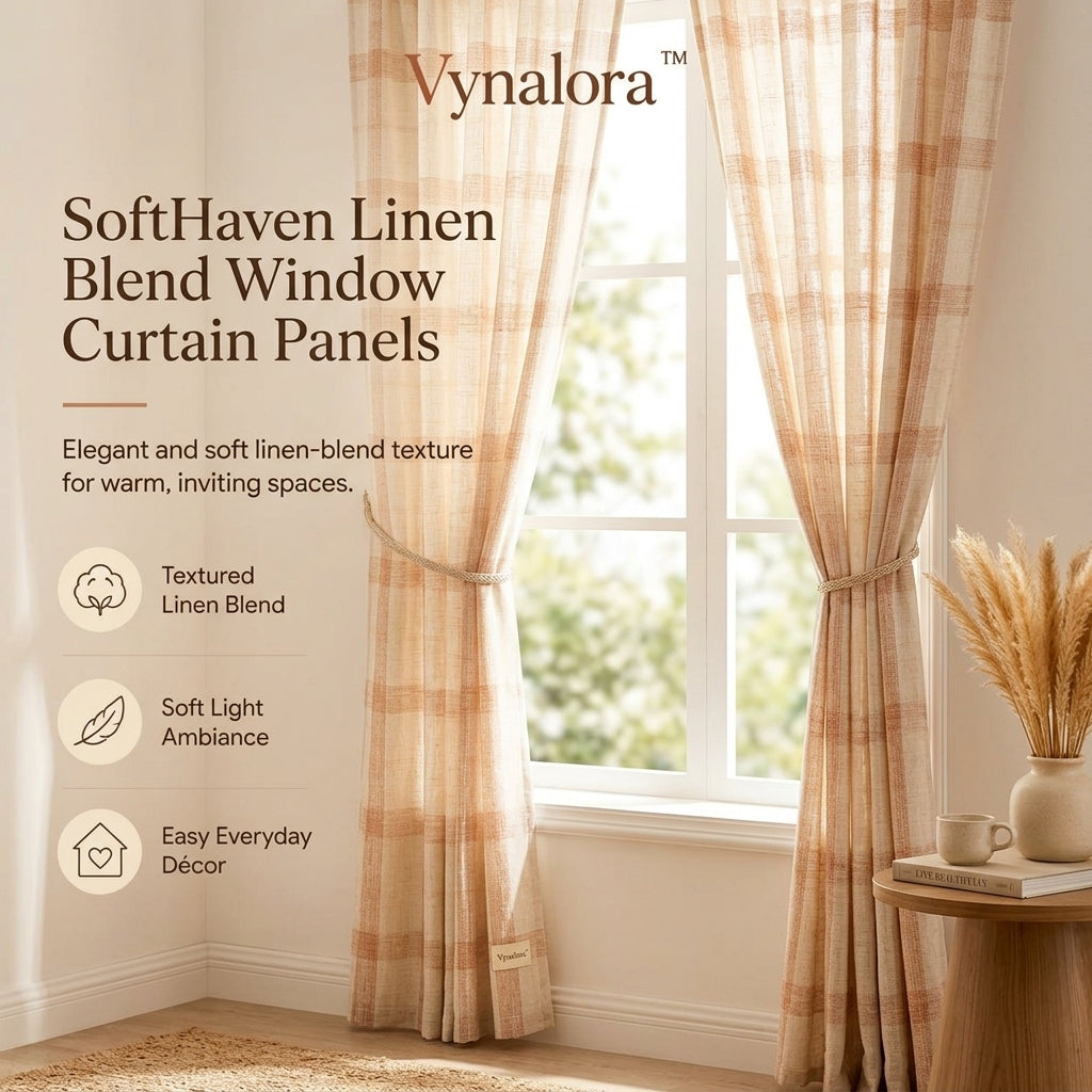 Vynalora™ SoftHaven Linen Blend Window Curtain Panels
