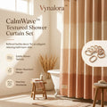 Vynalora™ CalmWave Textured Shower Curtain Set